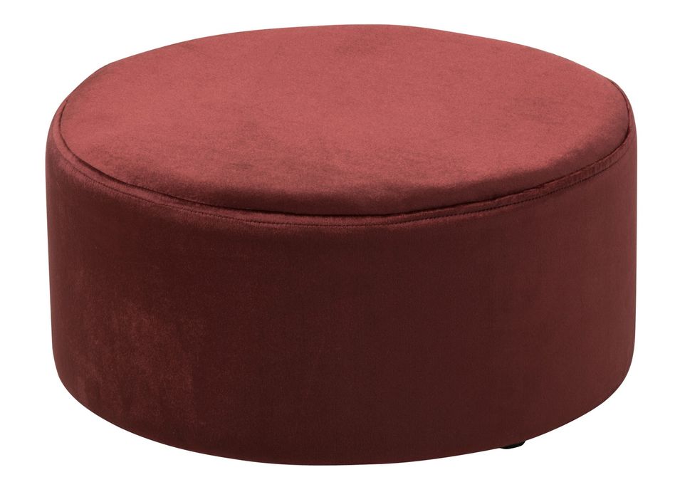 Pouf rond en velours bordeaux Kiad D 52 cm - Photo n°1