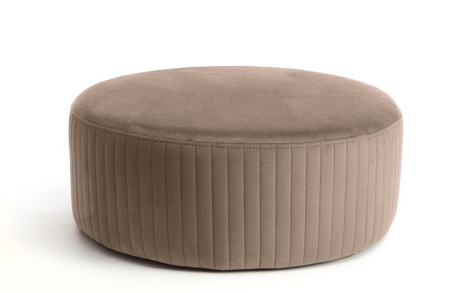Pouf rond en velours KARA – Confort absolu - Photo n°1