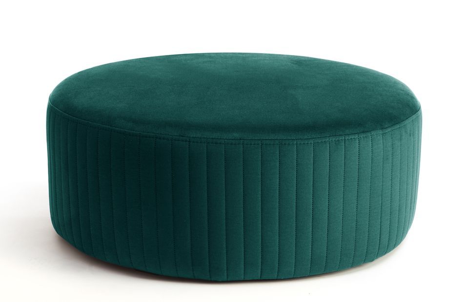 Pouf rond en velours KARA – Confort absolu - Photo n°1