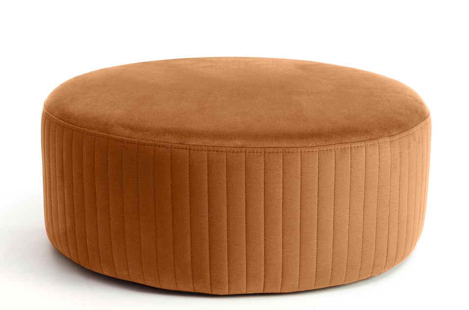 Pouf rond en velours KARA – Confort absolu - Photo n°1