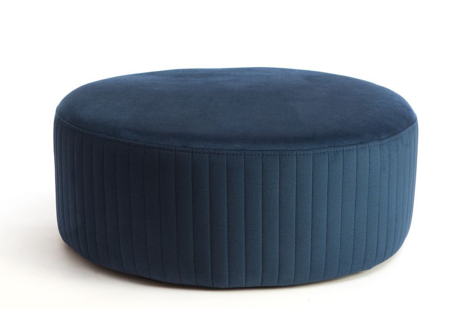 Pouf rond en velours KARA – Confort absolu - Photo n°1