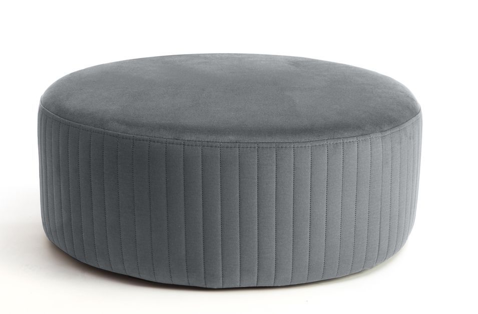 Pouf rond en velours KARA – Confort absolu - Photo n°1