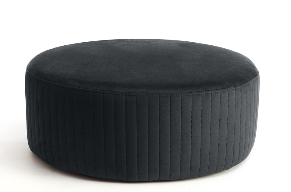 Pouf rond en velours KARA – Confort absolu - Photo n°1