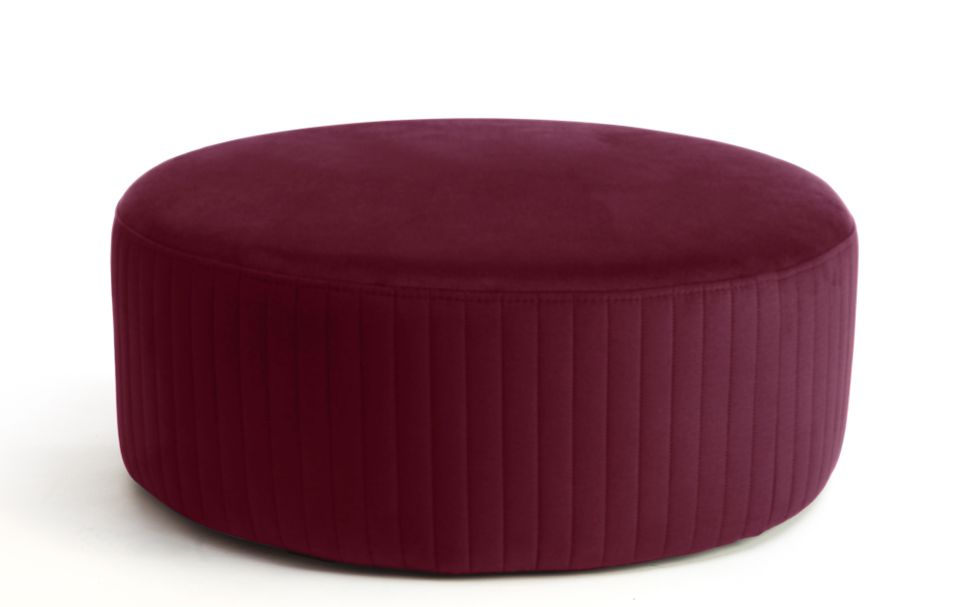 Pouf rond en velours KARA – Confort absolu - Photo n°1