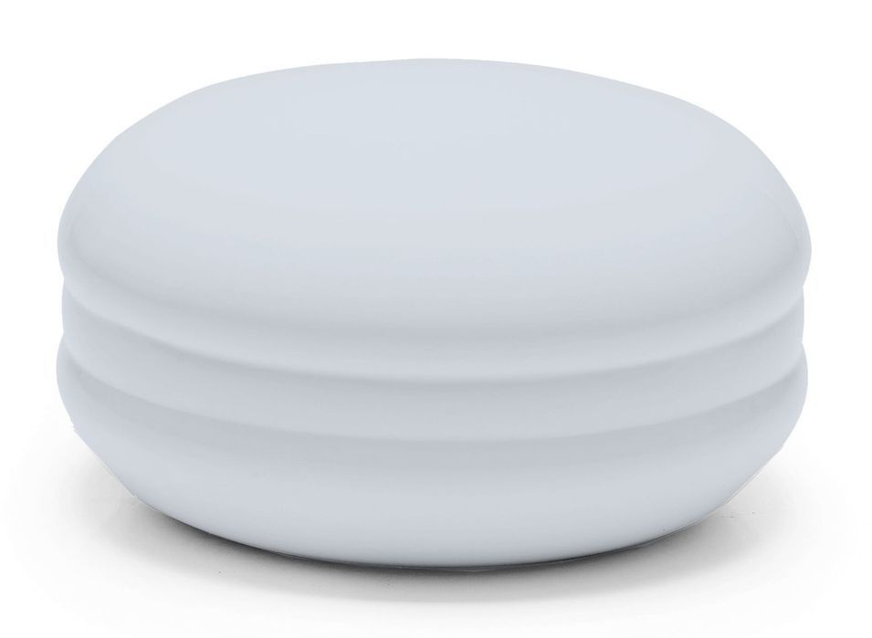 Pouf rond laqué bleu gris Macaron - Photo n°1