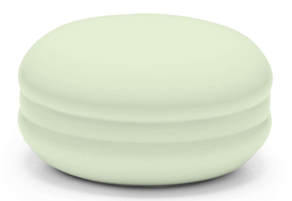 Pouf rond laqué vert menthe Macaron - Photo n°1