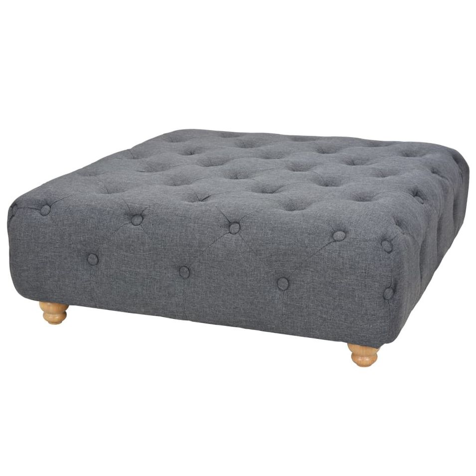 Pouf Tissu 80 x 80 x 30 cm Gris foncé - Photo n°1