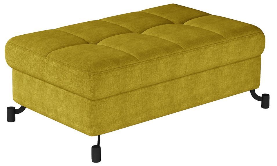 Pouf tissu matelassé avec coffre de rangement LORI - Photo n°1