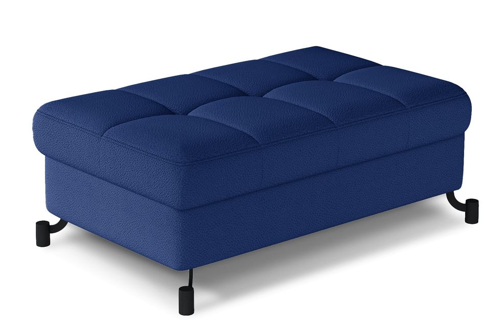 Pouf tissu matelassé avec coffre de rangement LORI - Photo n°1