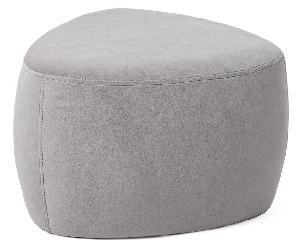 Pouf triangle en polyester gris clair Stany - Lot de 2 - Photo n°1