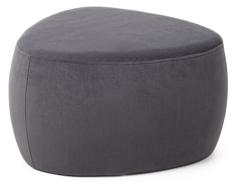 Pouf triangle en polyester gris foncé Stany - Lot de 2 - Photo n°1