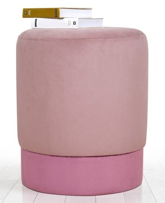 Pouf velours rose Kaly - Photo n°1