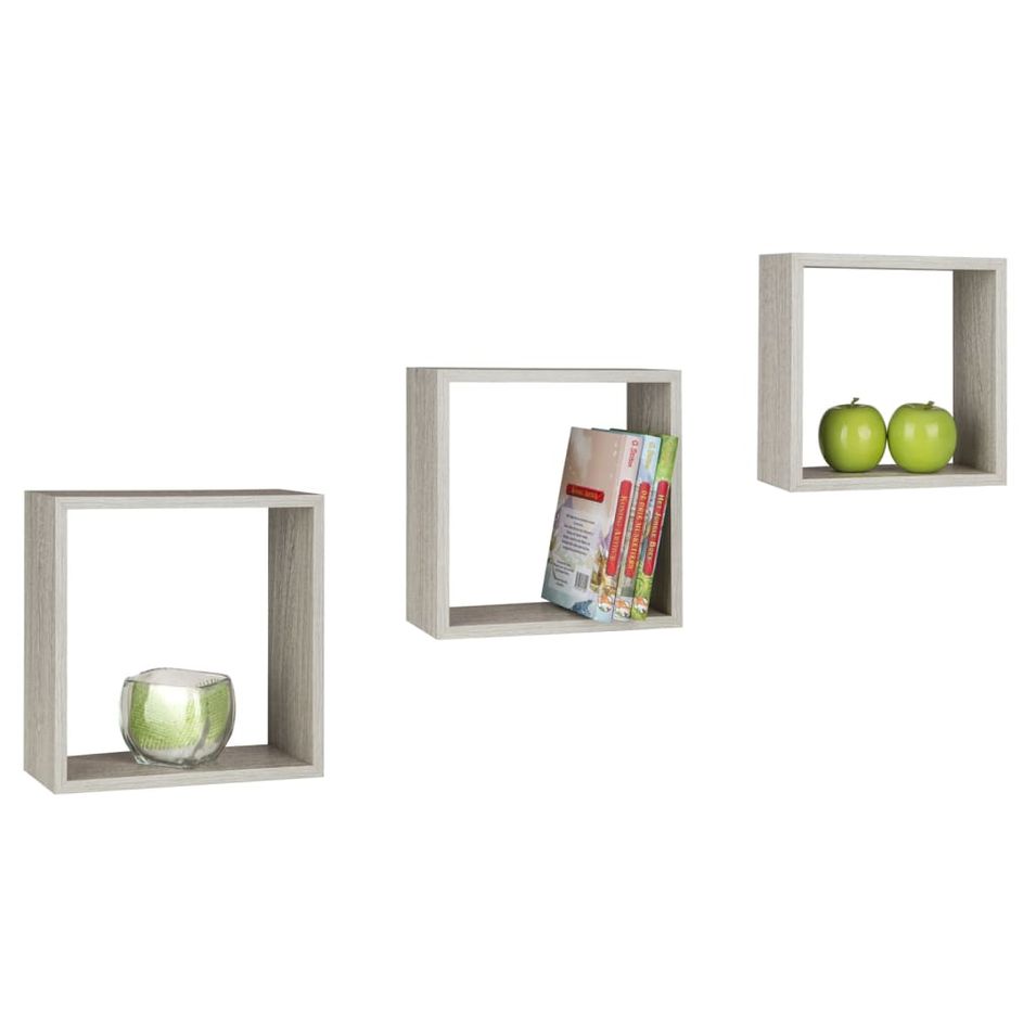 Practo Home Supports muraux 3 pcs bois gris - Photo n°1