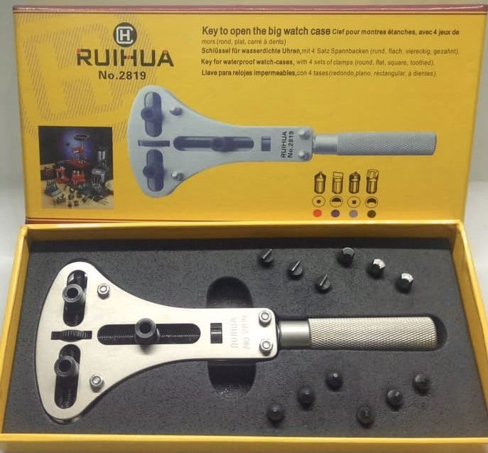 Professional Waterproof Key -4 Clamps Sets Incl.) - Chiave Professionale A 3 Morsi Per Orologi Water Proof (4 Set Punte Incl.) 2819 - Photo n°1