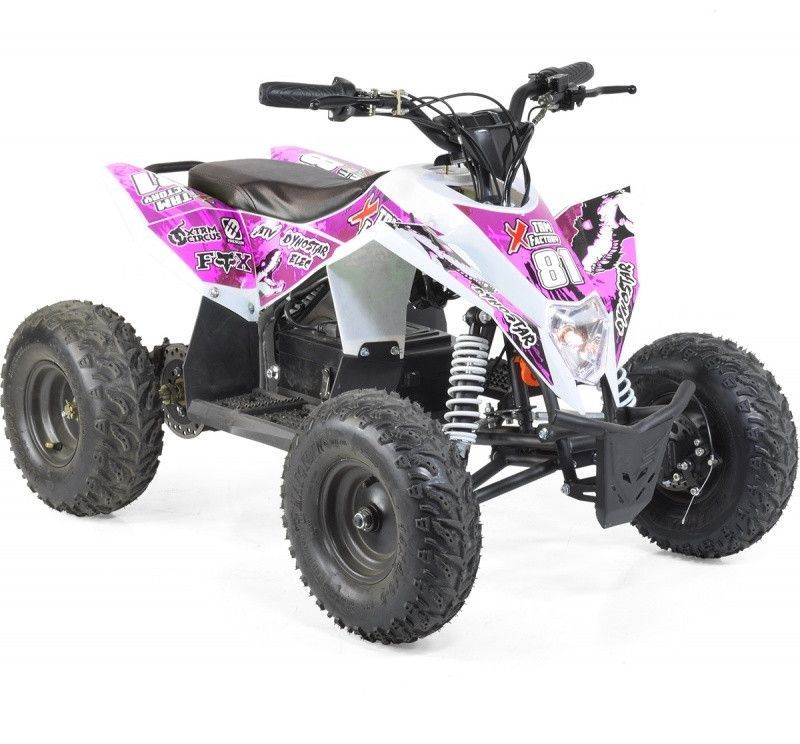 Quad électrique 1300W 48V lithium Dynostar blanc et rose - Photo n°1