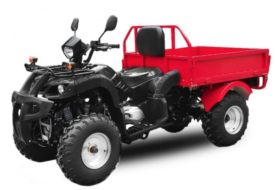 Quad Jinling Dumper 150cc avec benne noir et rouge - Photo n°1