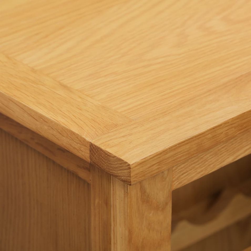 Range bouteille 56x32x110 cm Bois de chêne solide - Photo n°2