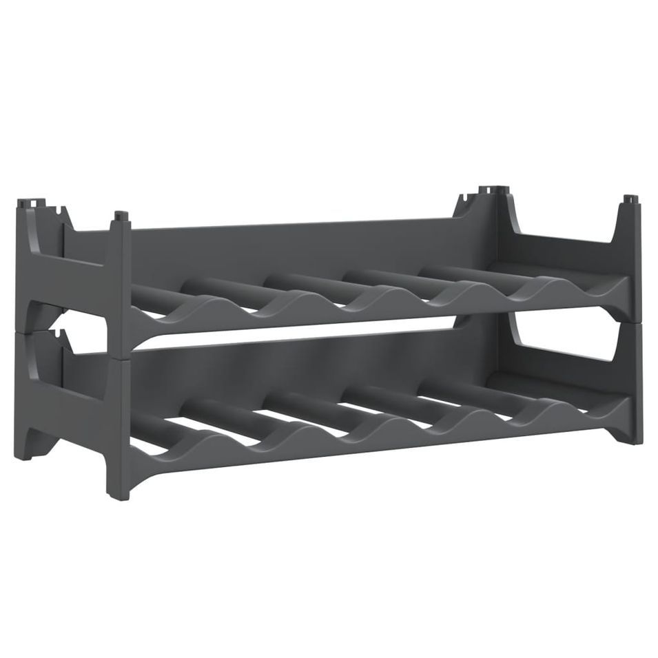 Range bouteilles empilable en polypropylène anthracite RANKA - 12 à 60 bouteilles - Photo n°1