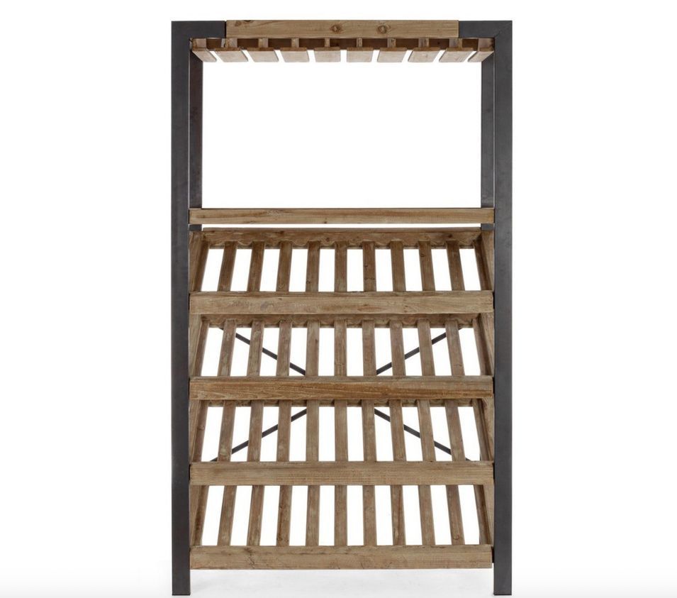 Range bouteilles KANTIN – bois massif – 114 x 199 cm - Photo n°1