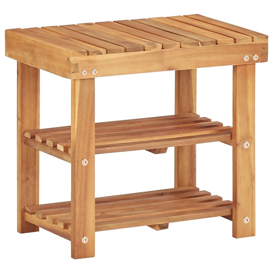 Range-chaussures 50x32x45 cm Bois d'acacia massif - Photo n°1
