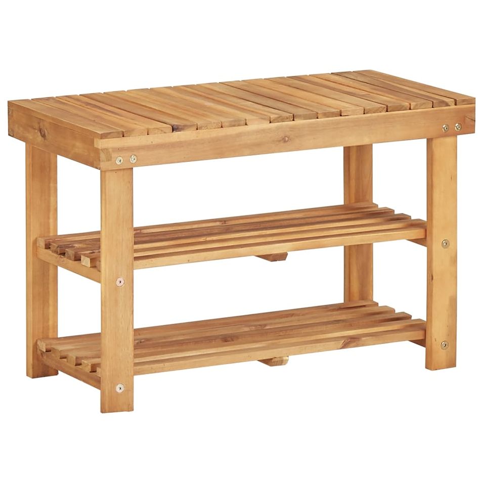 Range-chaussures 70x32x46 cm Bois d'acacia massif - Photo n°1