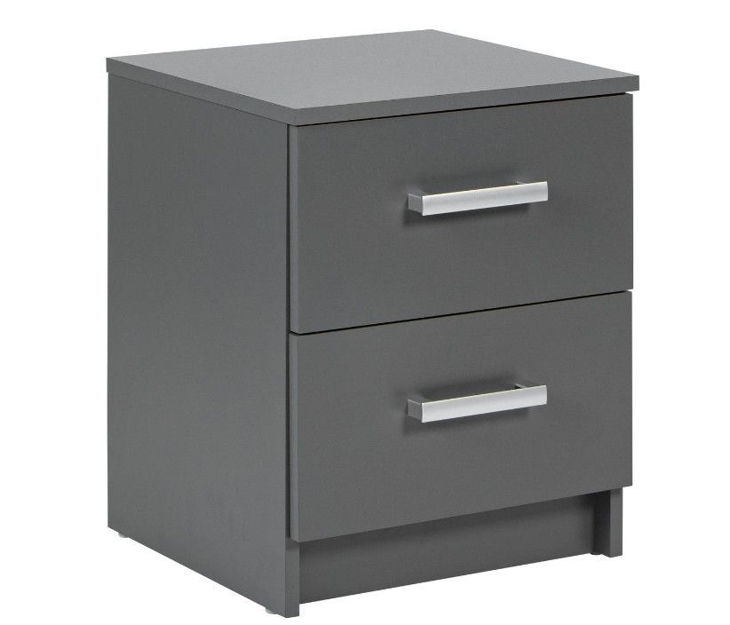 Rangement 2 tiroirs gris graphite Reta 41 cm - Photo n°1