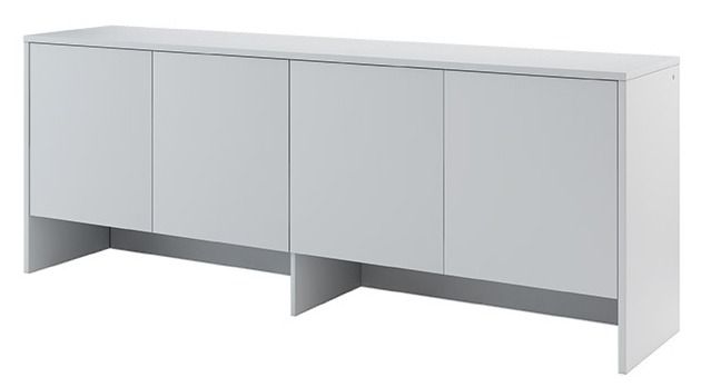 Rangement 4 portes pour lit escamotable horizontal 120 gris mat Noby 211 cm - Photo n°1