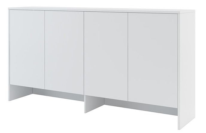 Rangement 4 portes pour lit escamotable horizontal 90 blanc mat Noby 211 cm - Photo n°1