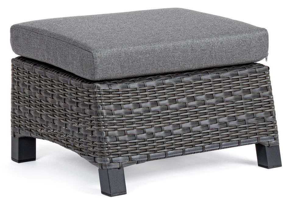 Repose-pieds de jardin carré aluminium anthracite Ben L 57 cm - Photo n°1