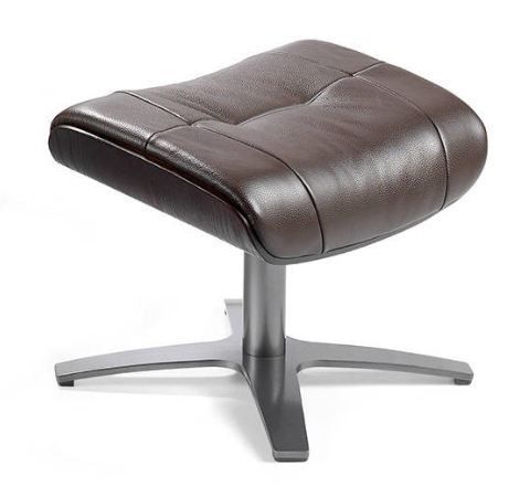 Repose-pieds pivotant cuir et pieds acier inoxydable Alavy - Photo n°1