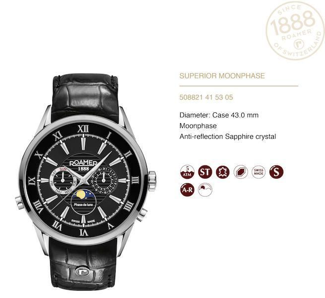 Roamer Superior Moonphase 508821 41 53 05 - Photo n°1