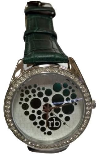 Roccobarocco Rome Heart-8 Quartz Lady With Strass Black Leather Strap - Photo n°1