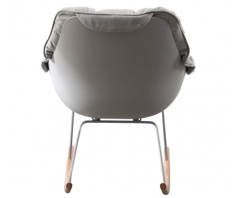 Rocking chair design tissu gris et bois clair Relaxo - Photo n°4