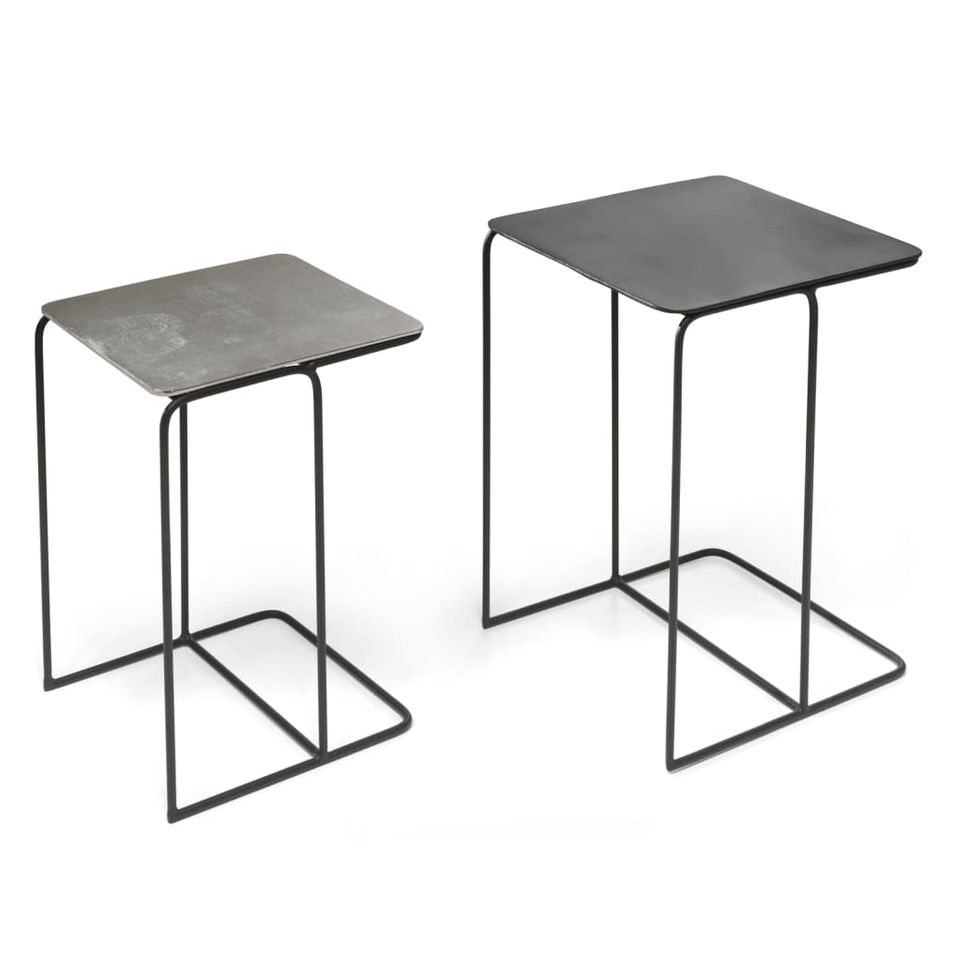 Rousseau Ensemble de tables d'appoint 2 pcs Ospera Métal Noir et gris - Photo n°1