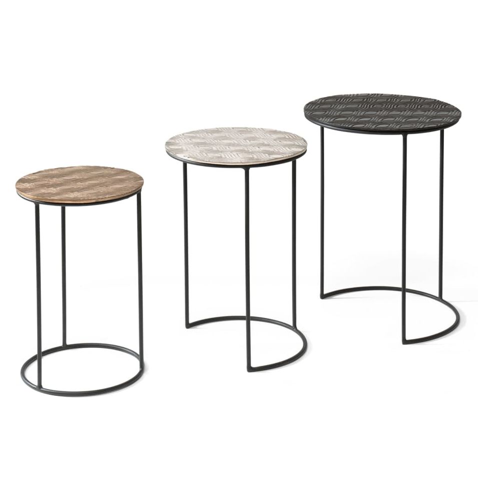 Rousseau Ensemble de tables d'appoint 3 pcs Tiziano Métal Multicolore - Photo n°1
