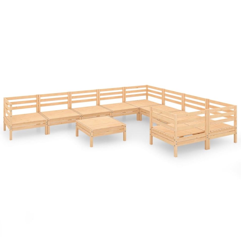 Salon de jardin 10 pcs Bois de pin massif 85 - Photo n°1