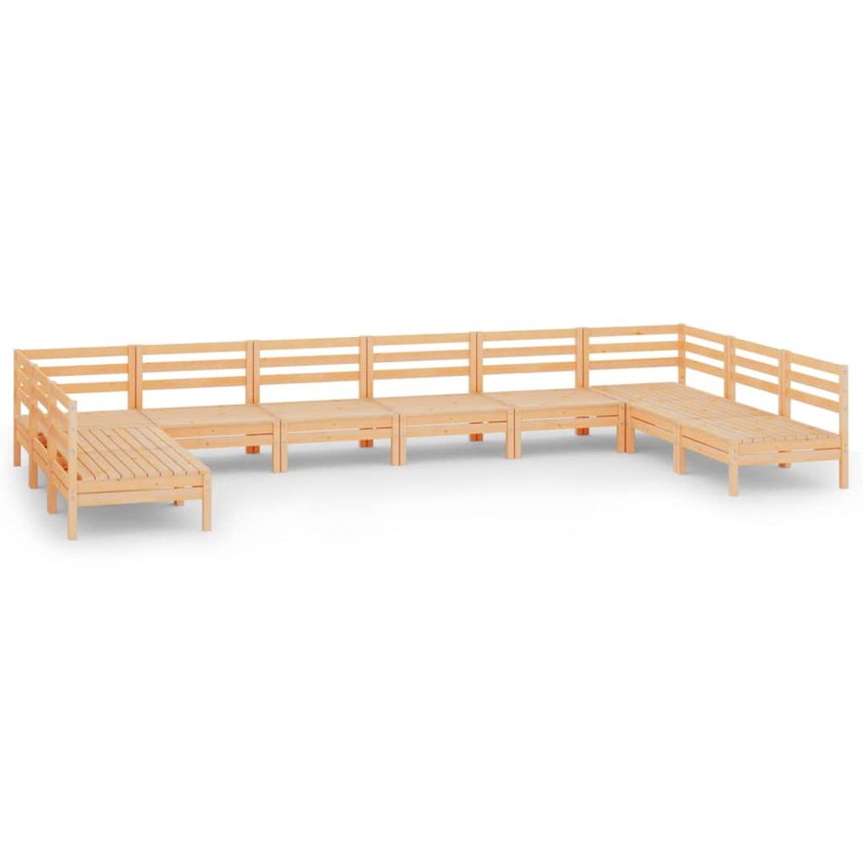 Salon de jardin 10 pcs Bois de pin massif 81 - Photo n°1