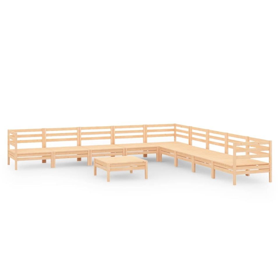 Salon de jardin 10 pcs Bois de pin massif 84 - Photo n°1