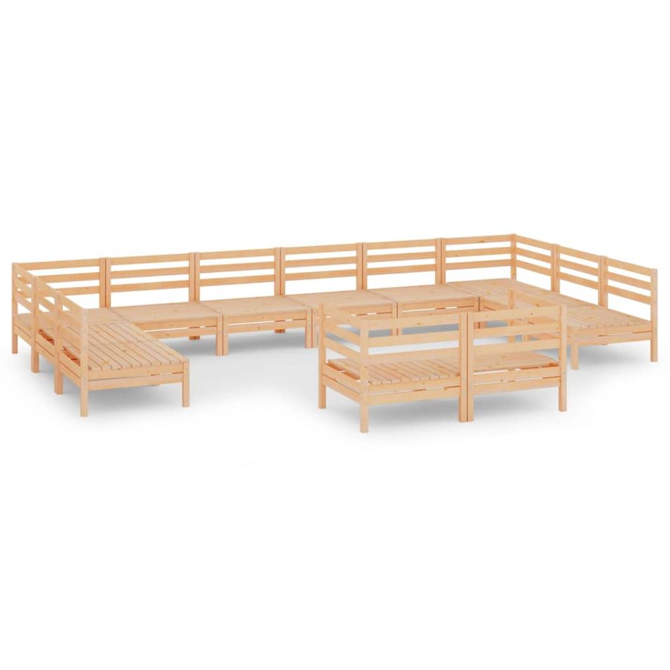 Salon de jardin 12 pcs Bois de pin massif 49 - Photo n°1