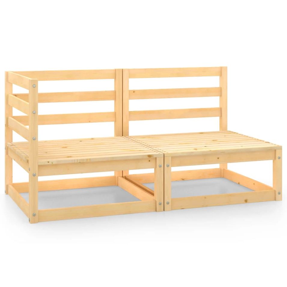 Canapés de jardin 2 pcs Bois de pin massif - Photo n°1