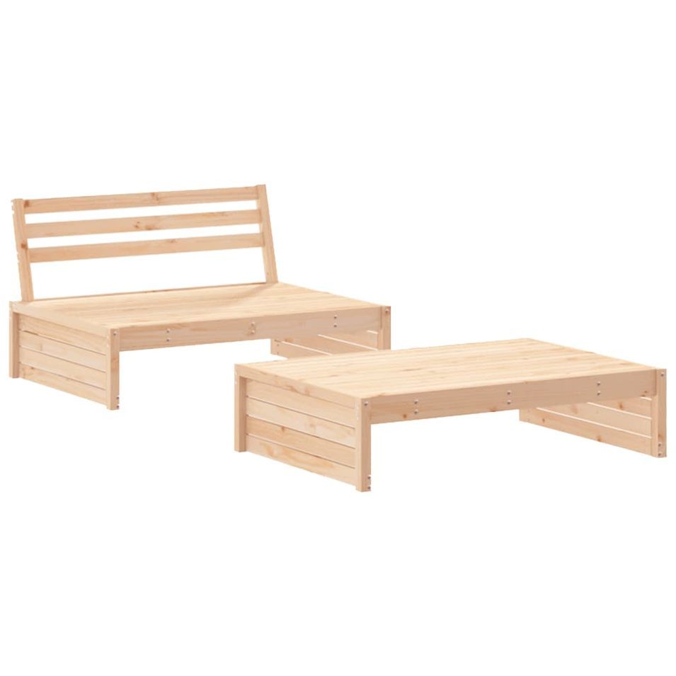 Salon de jardin 2 pcs bois de pin massif - Photo n°1