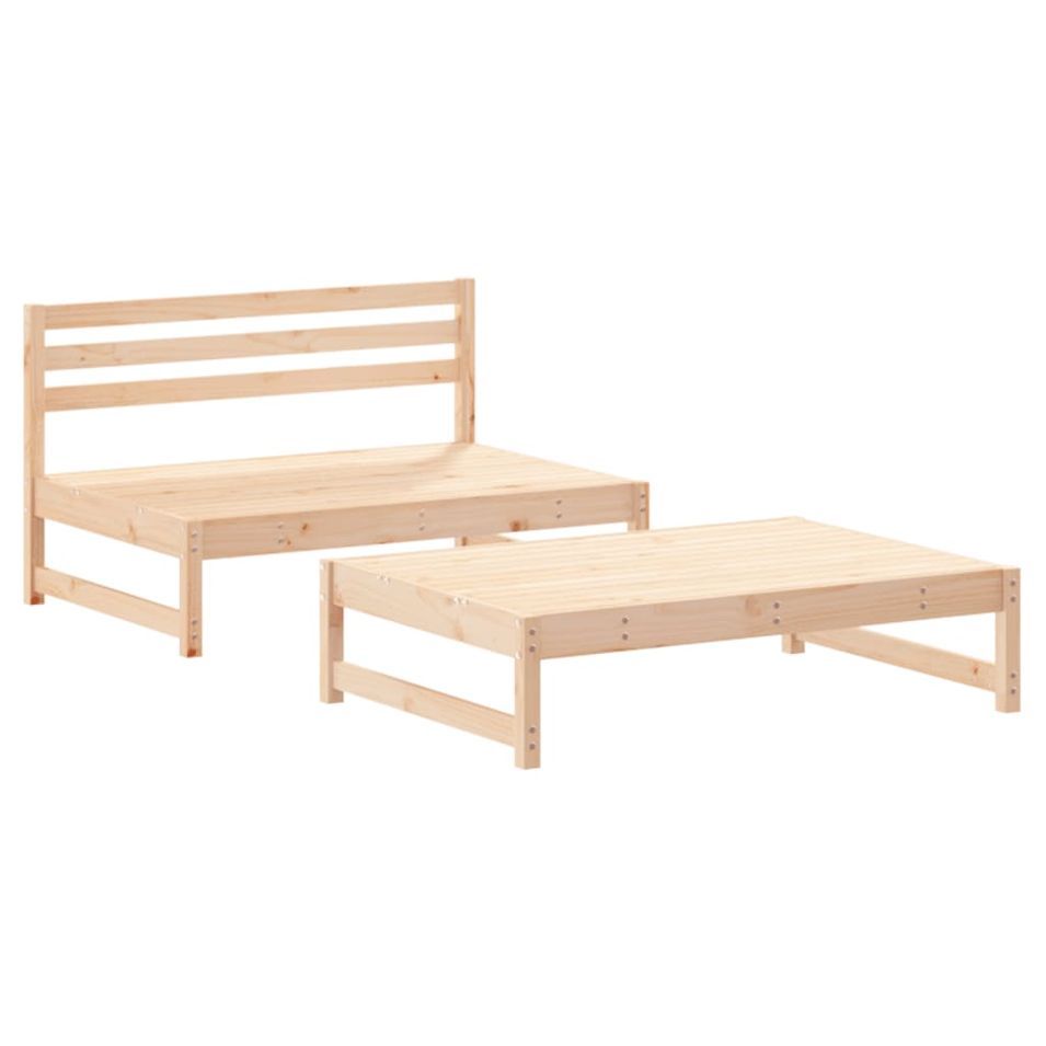 Salon de jardin 2 pcs bois de pin massif - Photo n°1
