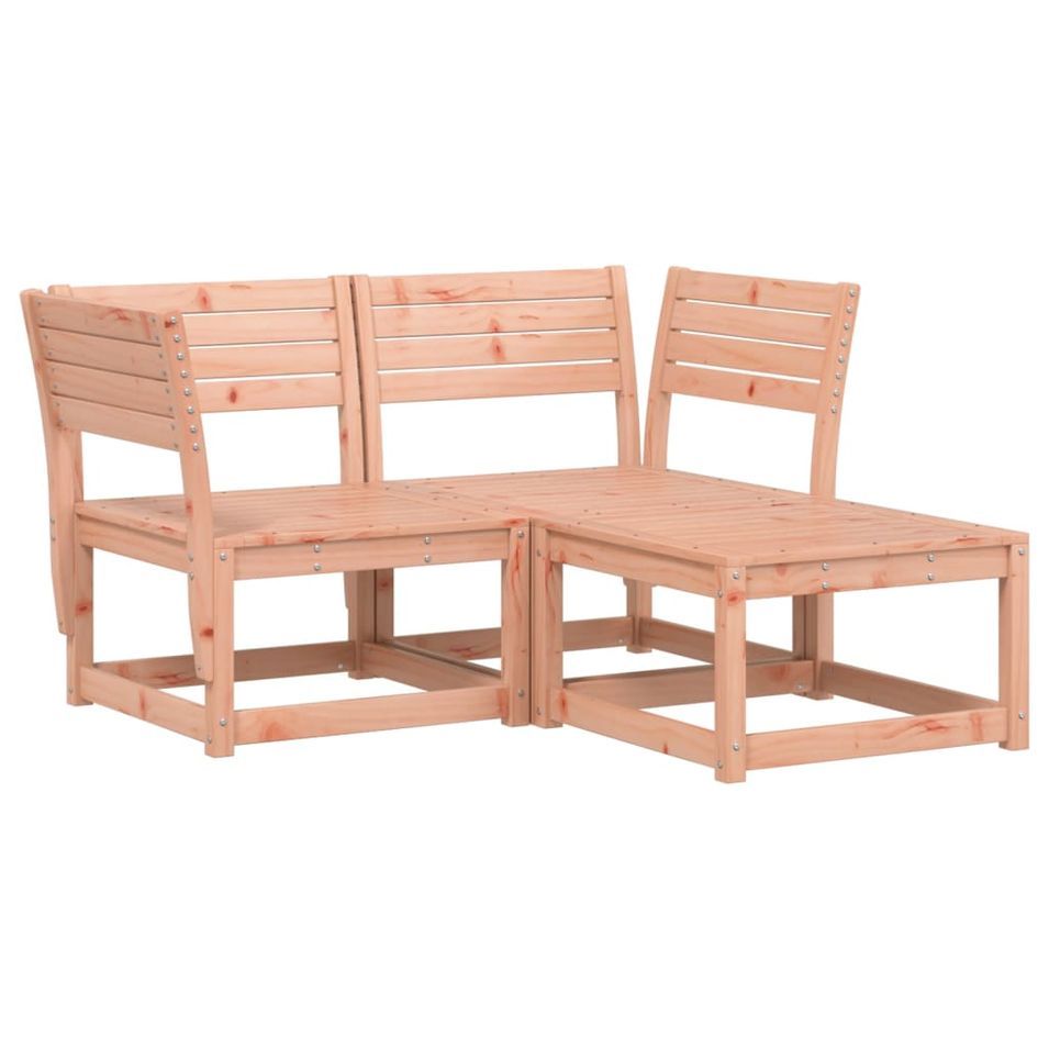 Salon de jardin 3 pcs bois massif de Douglas - Photo n°1