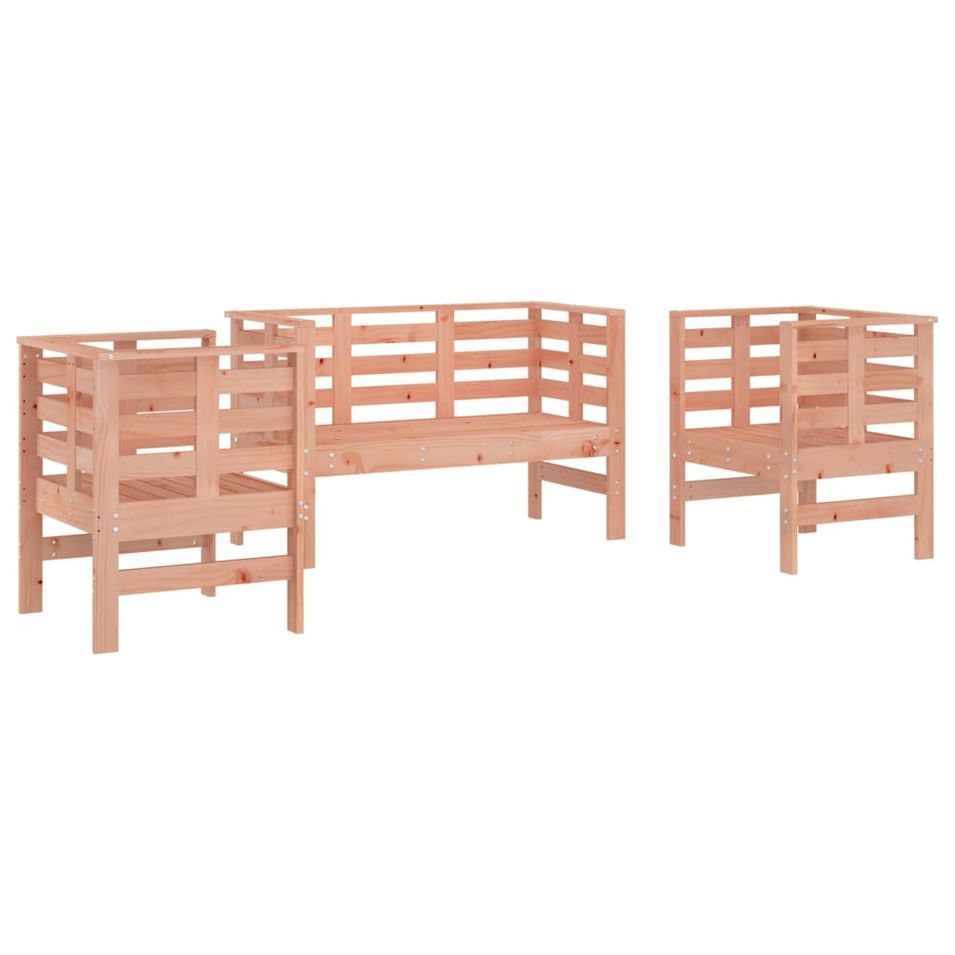 Salon de jardin 3 pcs bois massif douglas - Photo n°1