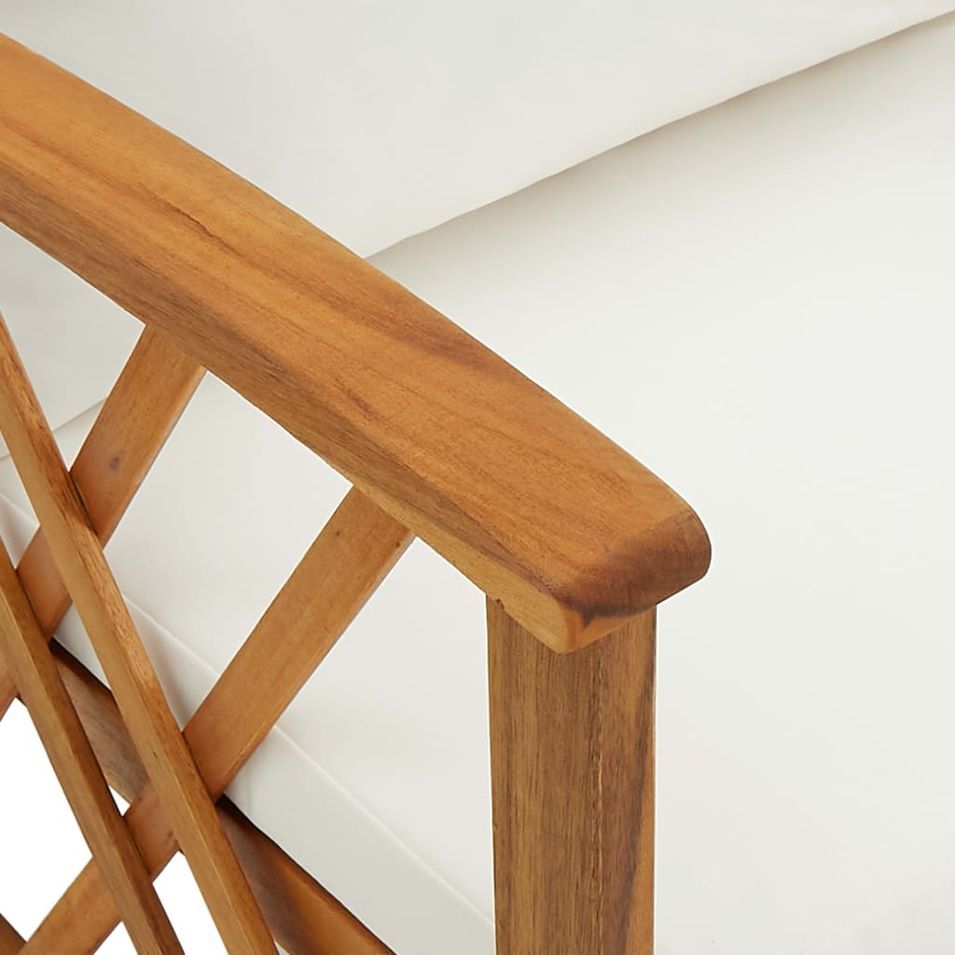 Salon de jardin 4 pcs avec coussins Bois d'acacia solide 13 - Photo n°9