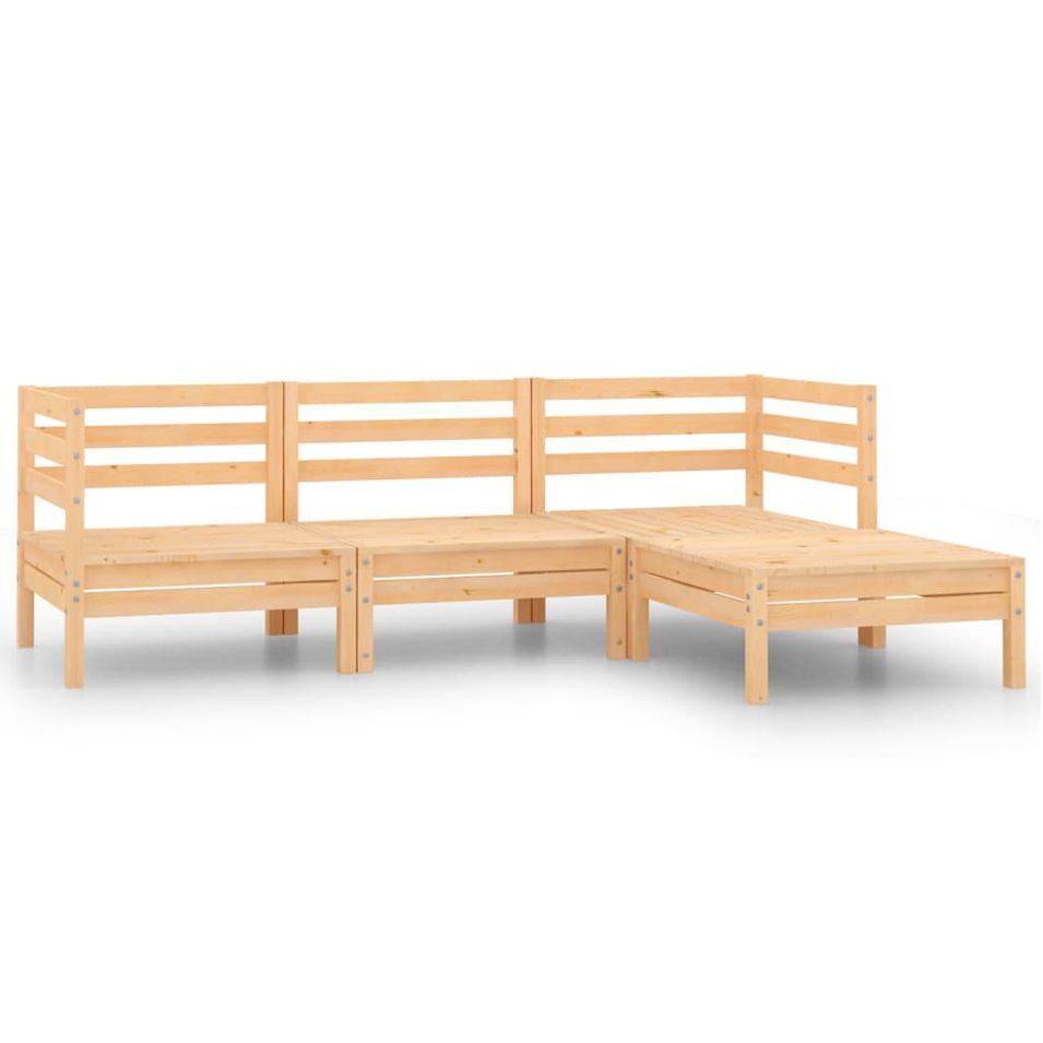 Salon de jardin 4 pcs Bois de pin massif 21 - Photo n°1