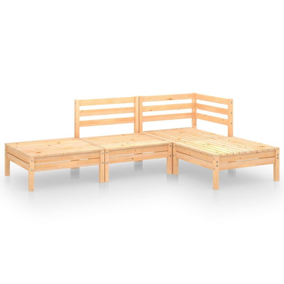 Salon de jardin 4 pcs Bois de pin massif 16 - Photo n°1