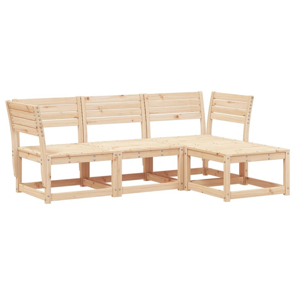 Salon de jardin 4 pcs bois massif de pin - Photo n°1
