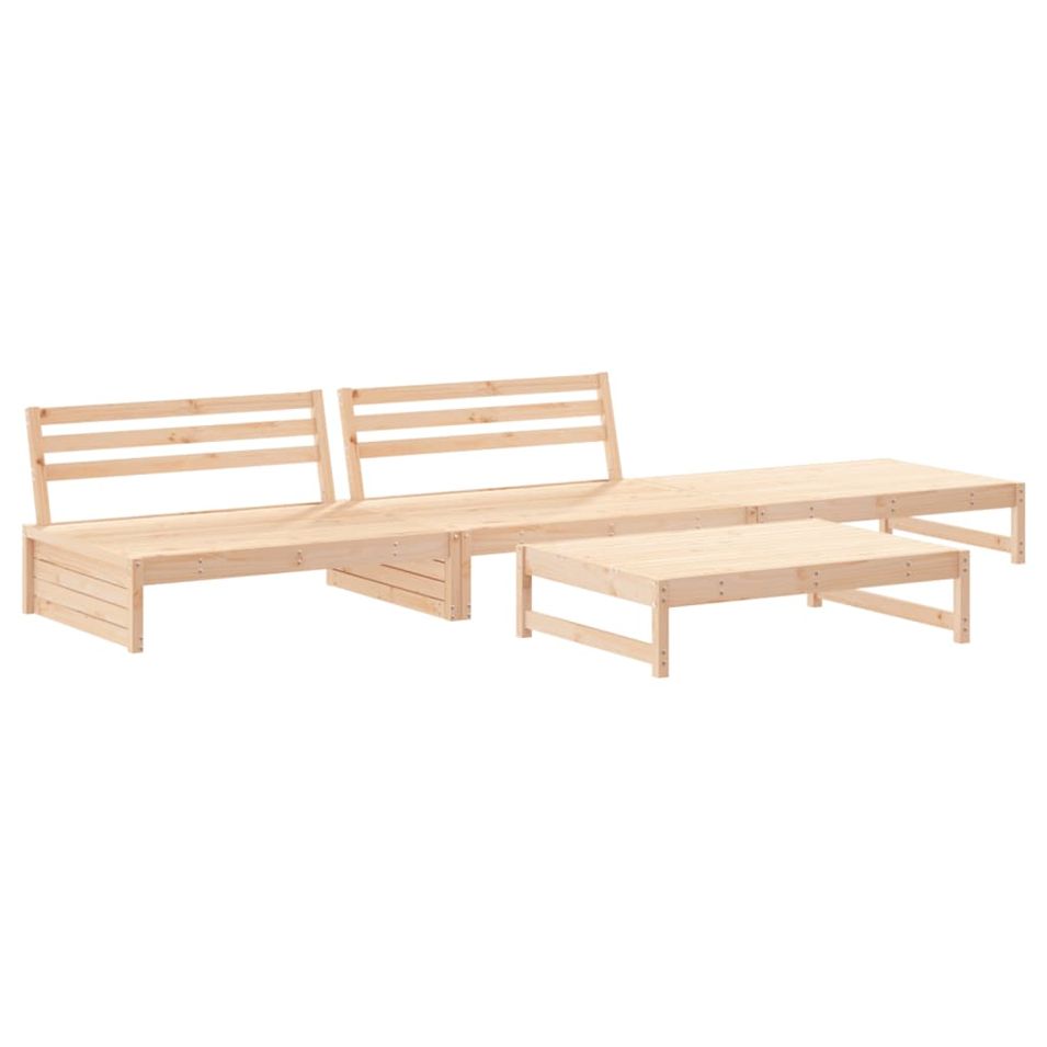Salon de jardin 4 pcs bois massif de pin - Photo n°1