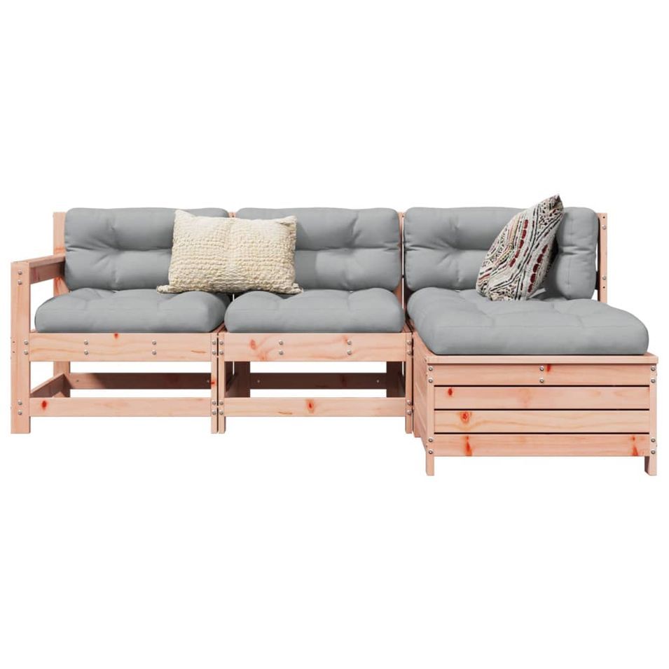 Salon de jardin 4 pcs bois massif sapin de douglas - Photo n°1